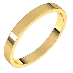 14K Yellow Gold 2.5 mm Flat Band Size 8.5