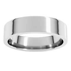 10K White Gold 5 mm Lightweight Comfort-Fit Flat Band Size 10