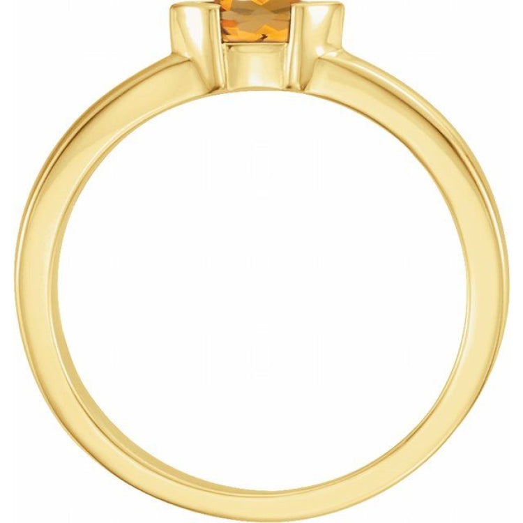14K Yellow Gold Natural Citrine Stackable Family Ring