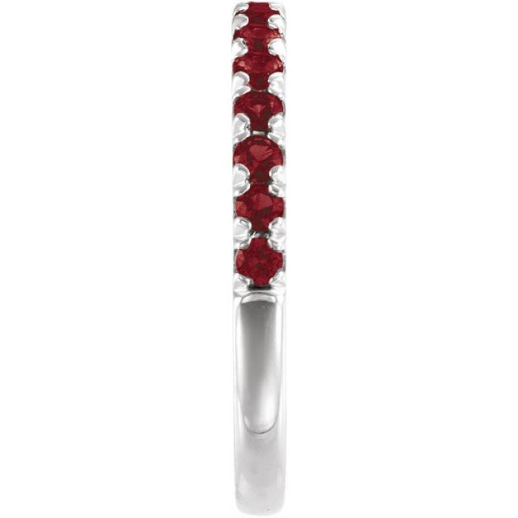 Sterling Silver Natural Mozambique Garnet Stackable Ring