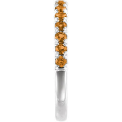 Sterling Silver Natural Citrine Stackable Ring
