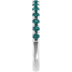 14K White Gold Natural Alexandrite Stackable Ring