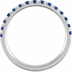 Sterling Silver Lab-Grown Blue Sapphire Stackable Ring