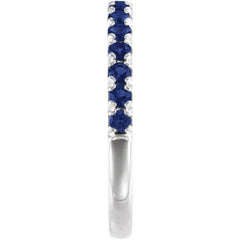 Sterling Silver Lab-Grown Blue Sapphire Stackable Ring