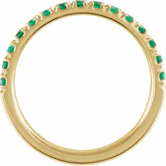 14K Yellow Gold Lab-Grown Emerald Stackable Ring