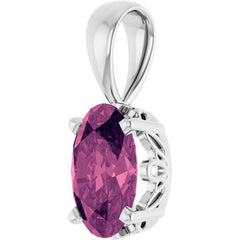Sterling Silver Natural Pink Tourmaline Pendant