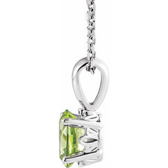 Sterling Silver Natural Peridot 16-18" Necklace
