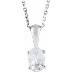 Sterling Silver Lab-Grown Diamond 16-18" Necklace