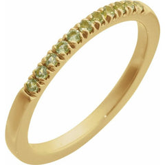 14K Yellow Gold Vermeil Natural Peridot Stackable Ring