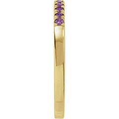 14K Yellow Gold Vermeil Natural Amethyst Stackable Ring
