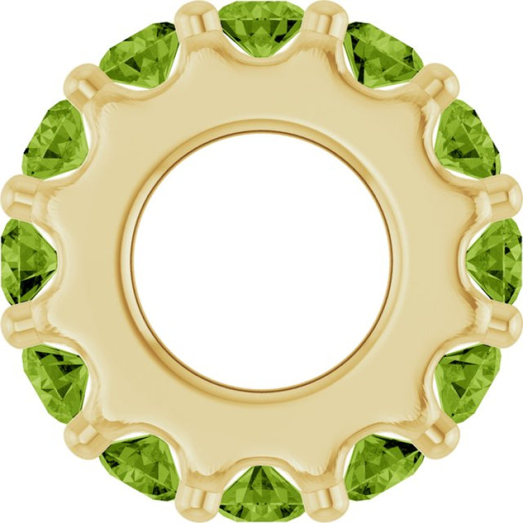 18K Yellow Gold-Plated Sterling Silver Natural Peridot Spacer Charm/Pendant