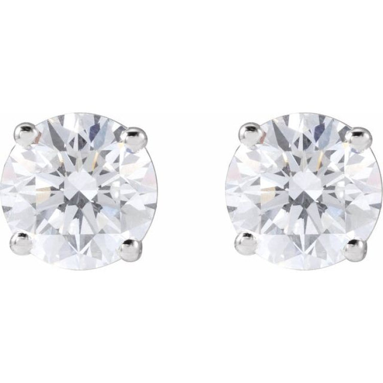 Sterling Silver 2 1/2 CTW Lab-Grown White Diamond Earrings