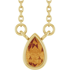 14K Yellow Gold Natural Citrine 18" Necklace