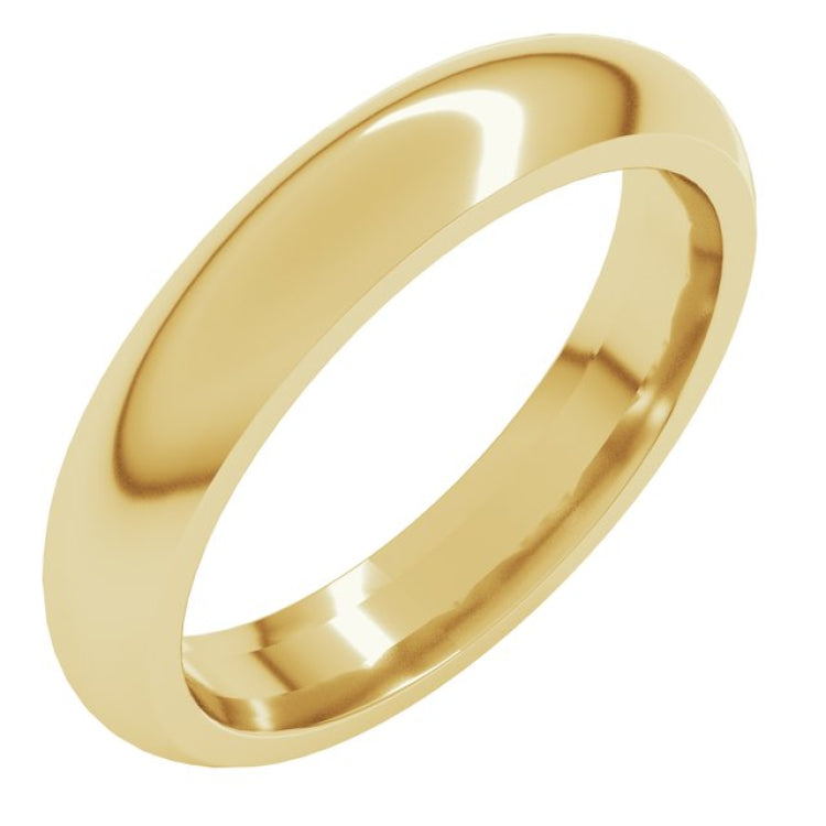 18K Yellow Gold 4 mm Comfort-Fit Half Round Band Size 12