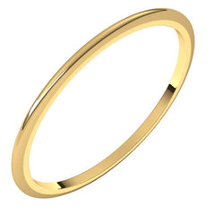 10K Yellow Gold 1 mm Half Round Band Size 2