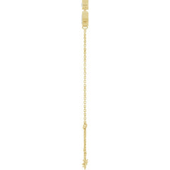 14K Yellow Gold 1 CTW Lab-Grown Diamond Bezel-Set 3-Stone 7 1/2" Bracelet