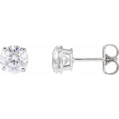 Sterling Silver 4 CTW Lab-Grown White Diamond Earrings
