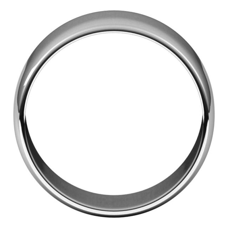 14K White Gold 10 mm Lightweight Half Round Band Size 9.5