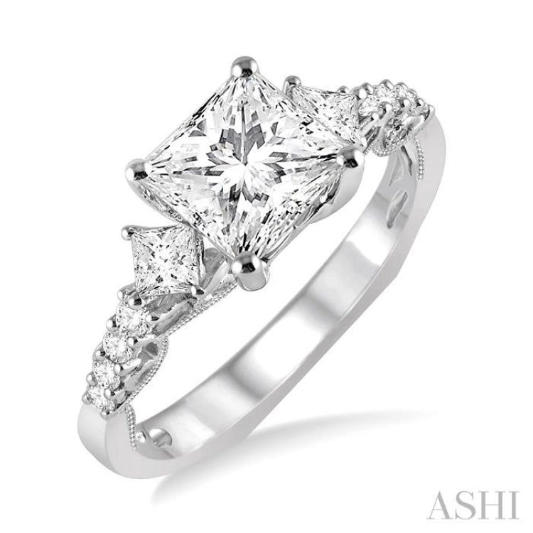 1/2 Ctw Diamond Semi-Mount Engagement Ring in 14K White Gold