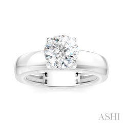 1/20 Ctw Round Shape Round Cut Diamond Semi-Mount Engagement Ring in 14K White Gold