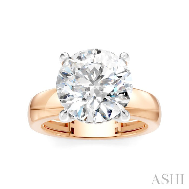 1/8 Ctw Round Shape Round Cut Diamond Semi-Mount Engagement Ring in 14K Rose and White Gold