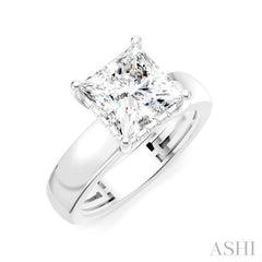 1/10 Ctw Princess Shape Round Cut Diamond Semi-Mount Engagement Ring in 14K White Gold