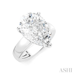 1/6 Ctw Pear Shape Round Cut Diamond Semi-Mount Engagement Ring in 14K White Gold