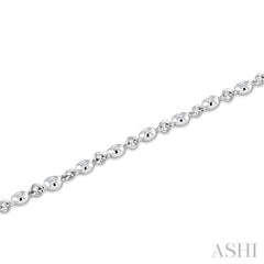 1 Ctw Bezel Set Round Cut Diamond Station Bracelet in 14K White Gold