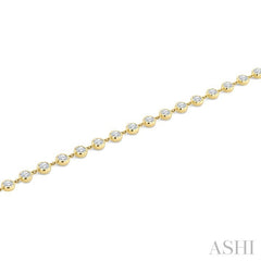 1/2 Ctw Bezel Set Round Cut Diamond Station Bracelet in 14K Yellow Gold