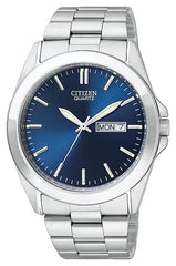 Citizen Quartz Blue-Dial Stainless-Steel Men's-Watch