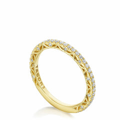 14k .19ct Round-Cut Prong-Set Band