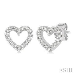 10K 0.10ct Diamond Petite-Heart Earrings