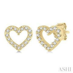 10K 0.10ct Diamond Petite-Heart Earrings