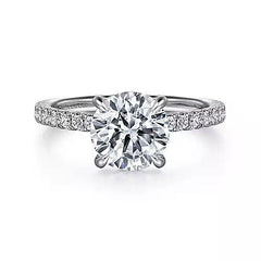 14K 0.51ct-Diamond 3.57CZ Semi-Mount