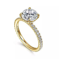 14K 0.51ct-Diamond 3.57CZ Semi-Mount