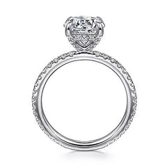 14K 0.51ct-Diamond 3.57CZ Semi-Mount