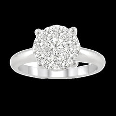 14K 0.75ct Diamond Cluster LoveBright-Ring