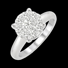 14K 0.75ct Diamond Cluster LoveBright-Ring
