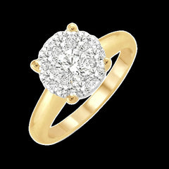 14K 0.75ct Diamond Cluster LoveBright-Ring