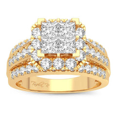 14K 2.28ct Diamond Cluster Ring