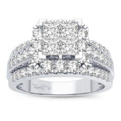 14K 2.28ct Diamond Cluster Ring