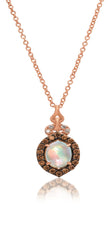 14k .19ct-Diamond .40ct-Opal Levian Pendant