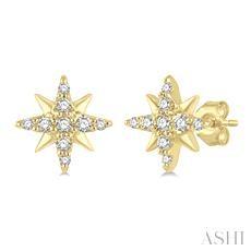 10k .15ct-Diamond Petite Flower Earings