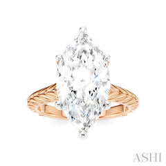 1/8 Ctw Marquise Shape Round Cut Diamond Akari Wheat Shank Semi-Mount Engagement Ring in 14K Rose and White Gold