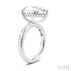 1/3 Ctw Pear Shape Baguette and Round Cut Diamond Semi-Mount Engagement Ring in 14K White Gold