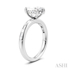 1/4 Ctw Marquise Shape Baguette and Round Cut Diamond Semi-Mount Engagement Ring in 14K White Gold