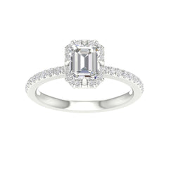 14k .85ct-Diamond Emerald-Cut-Asscher-Set Bridal-Ring