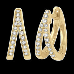 10K 0.20ct Diamond Hoop Earrings