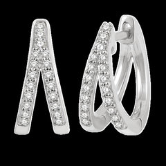 10K 0.20ct Diamond Hoop Earrings