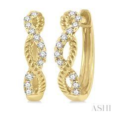 10K 0.10ct Diamond Hoop Earrings
